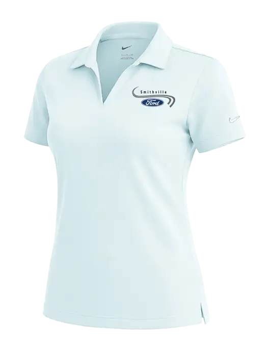 NIKE Very Light Blue Womens Dri-Fit Micro Pique Polo w/Smithville Ford Logo