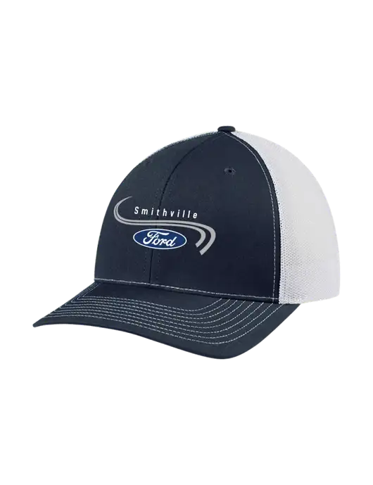 Richardson Adjustable Snapback Original 112 Trucker Cap Navy w/White Mesh w/Smithville Ford Logo