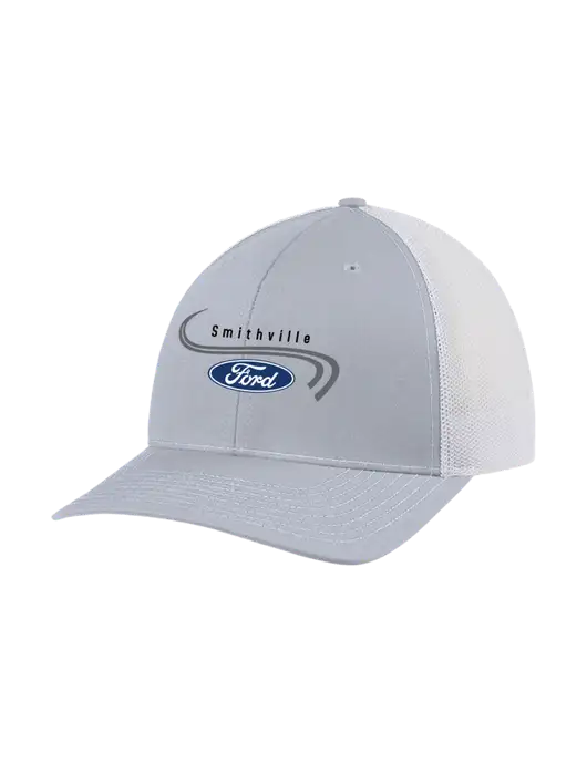Richardson Adjustable Snapback Original 112 Trucker Cap Light Heather Grey w/White Mesh w/Smithville Ford Logo