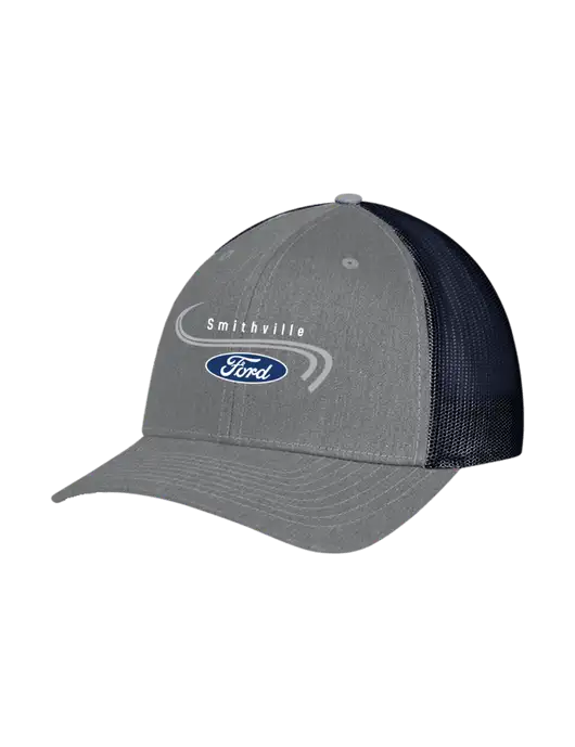 Richardson Adjustable Snapback Original 112 Trucker Cap Heather Grey w/Navy Mesh w/Smithville Ford Logo