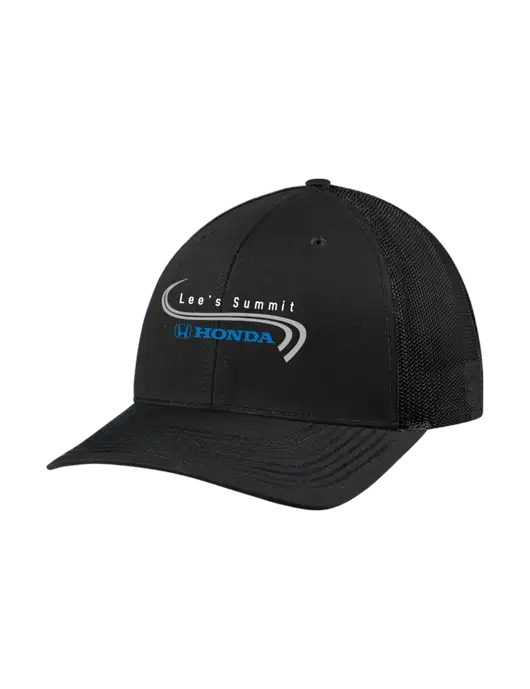Richardson Adjustable Snapback Original 112 Trucker Cap Black w/Black Mesh w/Lee's Summit Honda Logo