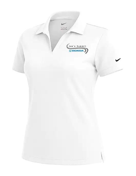 NIKE White Womens Dri-Fit Micro Pique Polo w/Lee's Summit Honda Logo