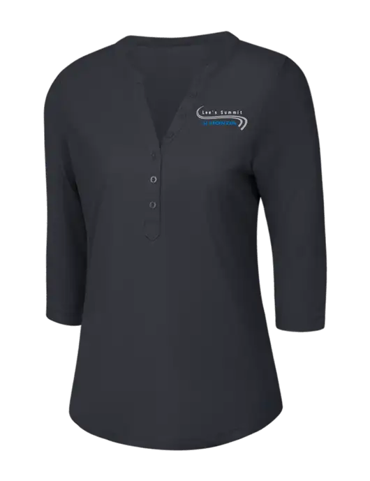 OGIO Charcoal Grey Jewel Henley w/Lee's Summit Honda Logo