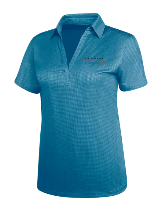 Carolina Blue Womens Performance Fine Jacquard Polo w/Lee's Summit Honda Logo