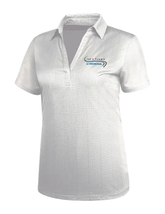 White Womens Performance Fine Jacquard Polo w/Lee's Summit Honda Logo