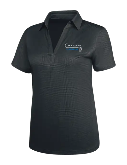 Dark Grey Womens Performance Fine Jacquard Polo w/Lee's Summit Honda Logo