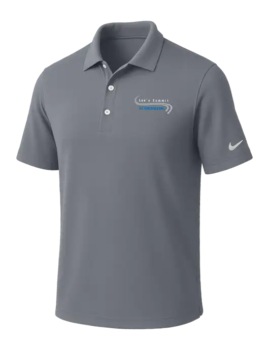 NIKE Medium Grey Dri-Fit Micro Pique Polo w/Lee's Summit Honda Logo