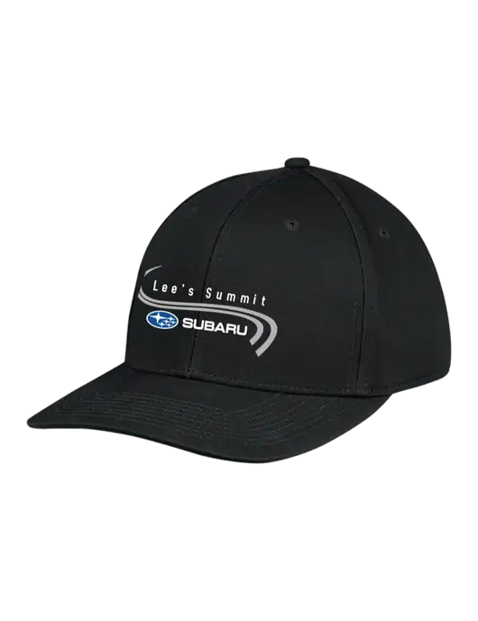 Premium Modern Structured Twill Black Snapback Cap w/Lee's Summit Subaru Logo