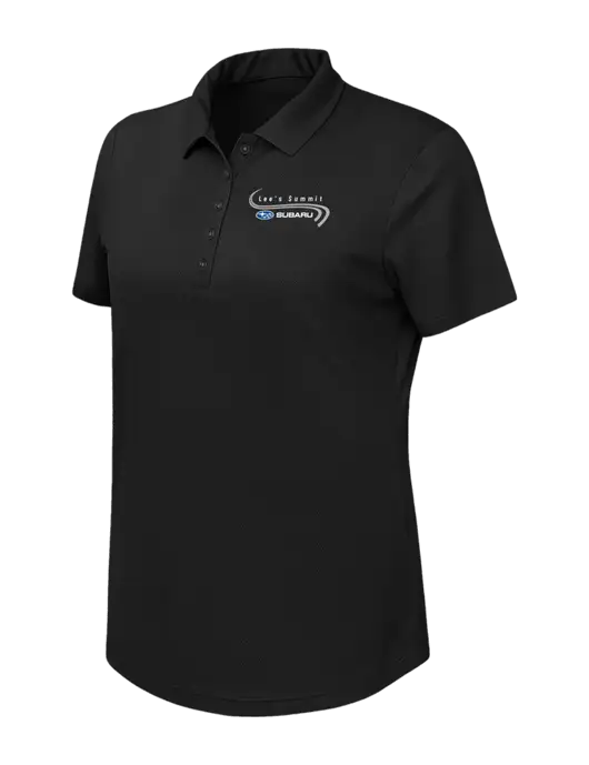 Callaway Womens Birdseye Black Polo w/Lee's Summit Subaru Logo