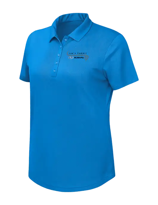 Callaway Womens Birdseye Dark Carolina Blue Polo w/Lee's Summit Subaru Logo