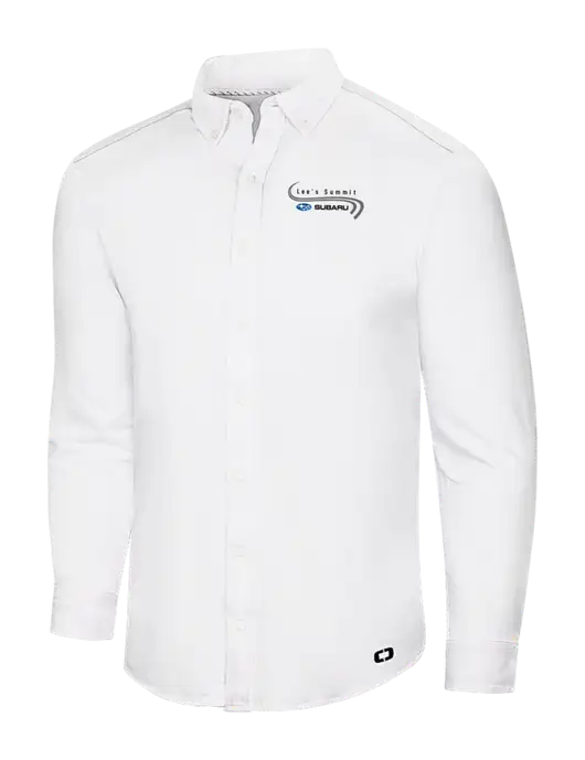 OGIO Bright White Modern Code Stretch Button-Up Shirt w/Lee's Summit Subaru Logo