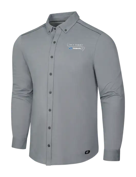 OGIO Medium Grey Heather Modern Code Stretch Button-Up Shirt w/Lee's Summit Subaru Logo