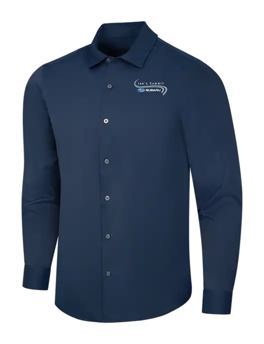 Navy City Stretch Shirt w/Lee's Summit Subaru Logo