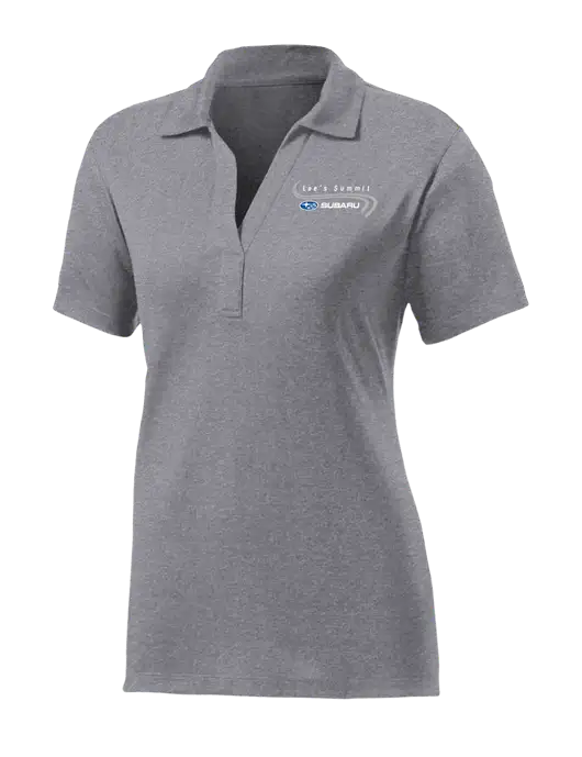 Womens Medium Grey Heather Contender Polo w/Lee's Summit Subaru Logo