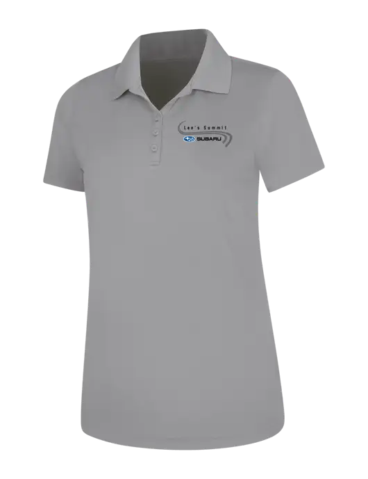 Light Grey Womens Dry Zone UV Mesh Polo w/Lee's Summit Subaru Logo