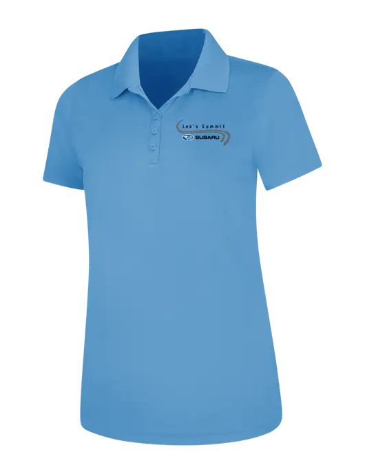 Carolina Blue Womens Dry Zone UV Mesh Polo w/Lee's Summit Subaru Logo