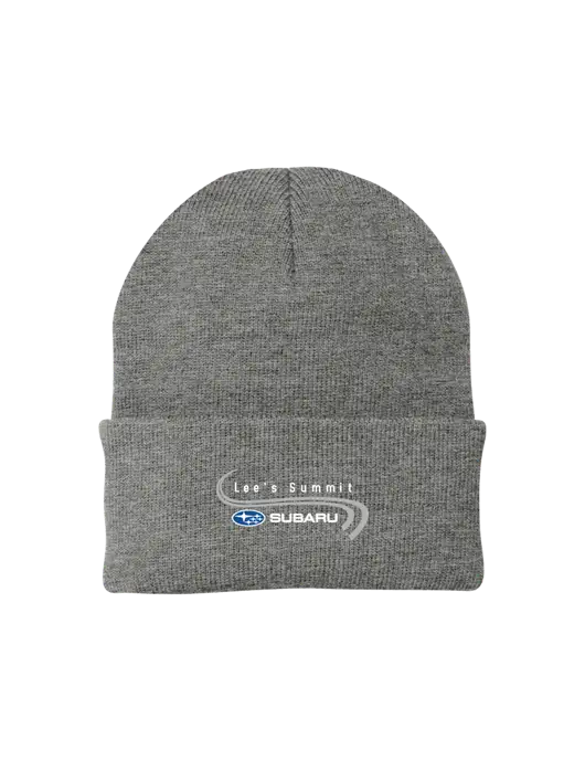Medium Grey Heather Knit Cap w/Lee's Summit Subaru Logo
