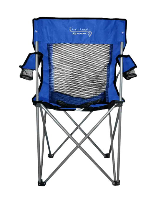 Titan Dark Royal Blue/Black Mesh Folding Chair w/Lee's Summit Subaru Logo