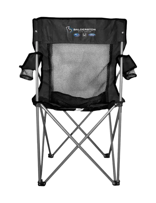 Titan Black/Black Mesh Folding Chair w/Balderston Auto Group Logo