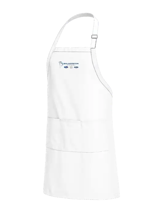 Easy Care Extra Long Bib White Apron with Stain Release w/Balderston Auto Group Logo